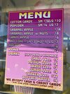Menu for Cotton Candy Booth for Items for Sale